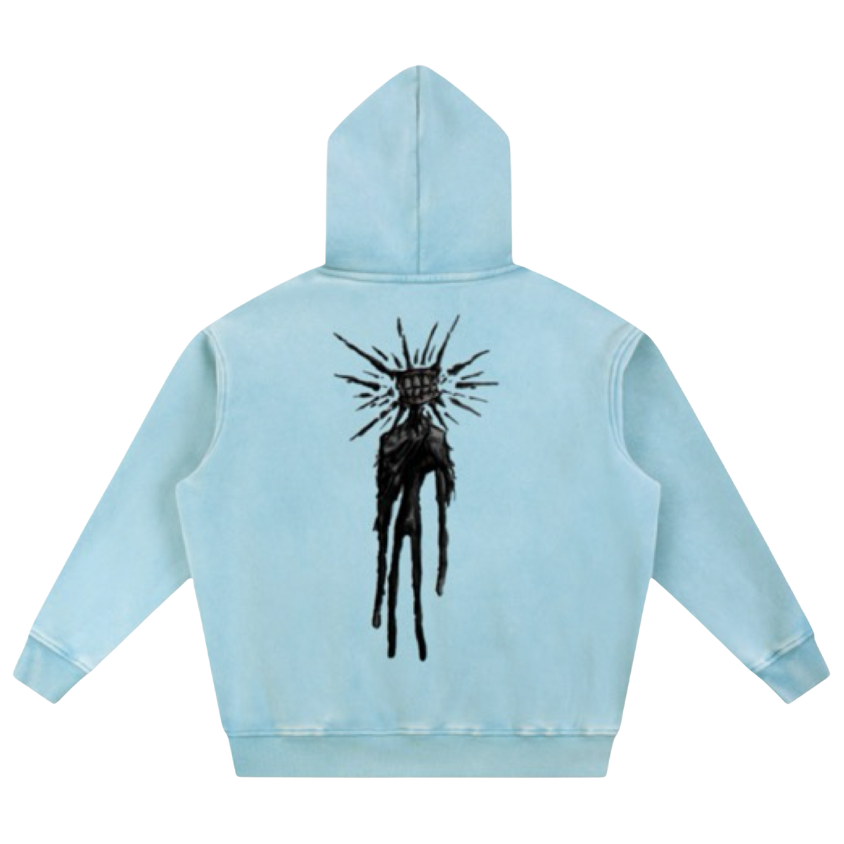 The Fractured Smile Hoodie Blue L
